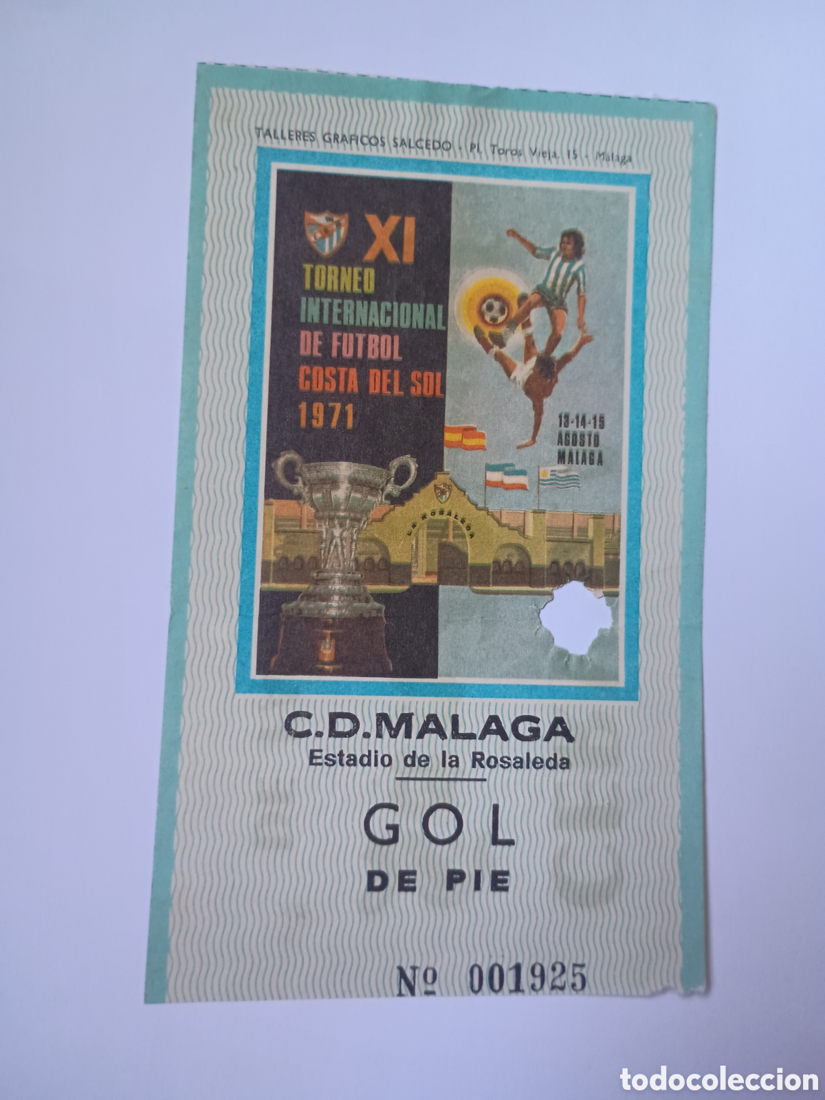 Coleccionismo deportivo: Entrada XI trofeo costa del sol 1971