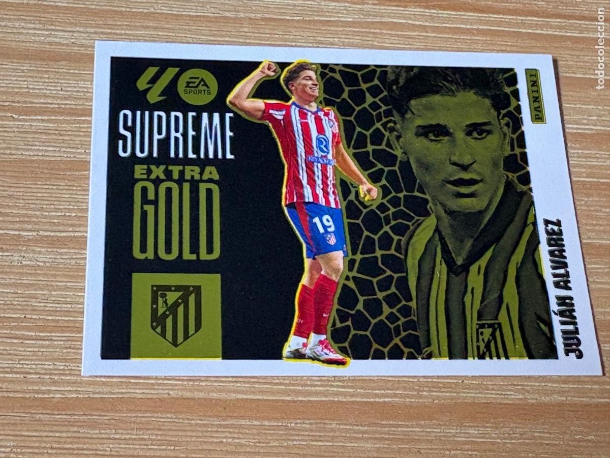 Sports collectibles: 12. CROMO LIGA EDICIONES ESTE 2025-26 25-26 JULI&Aacute;N &Aacute;LVAREZ SUPREME EXTRA GOLD SIN PEGAR