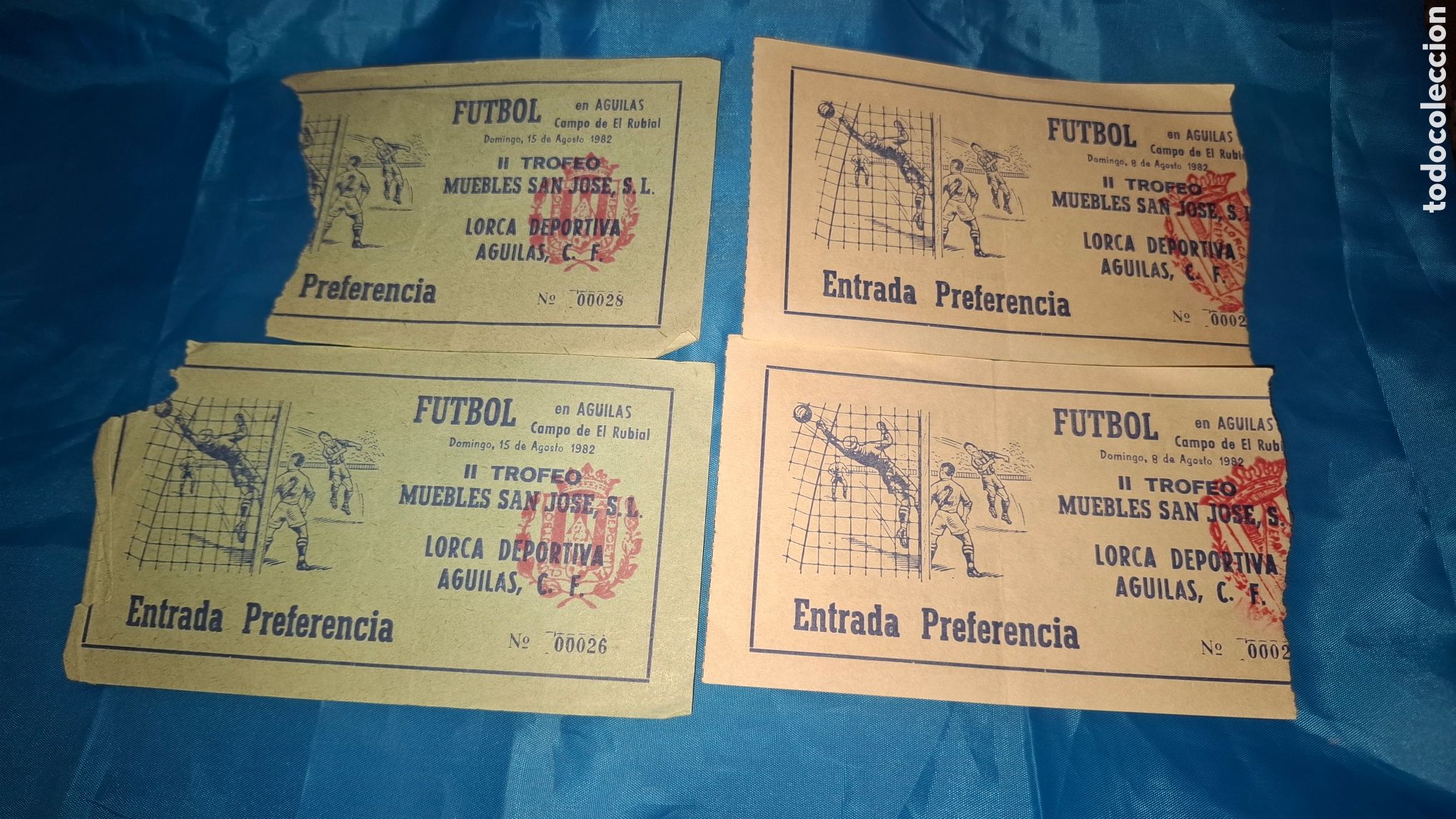 Coleccionismo deportivo: ENTRADAS A&Ntilde;O 1982 - LORCA DEPORTIVA &Aacute;GUILAS C. F - CAMPO DE EL RUBIAL