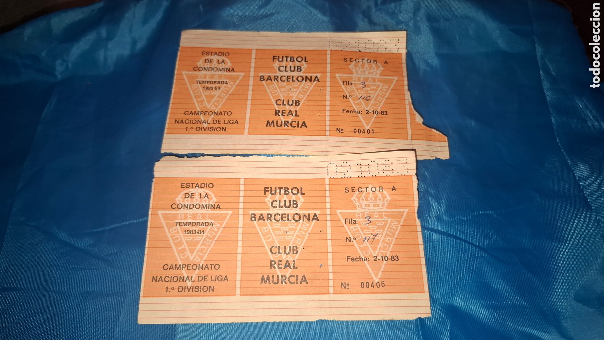 Collectionnisme sportif: ENTRADAS DE F&Uacute;TBOL - FUTBOL CLUB BARCELONA/CLUB REAL MURCIA - ESTADIO LA CONDOMINA, TEMPORADA 83/84