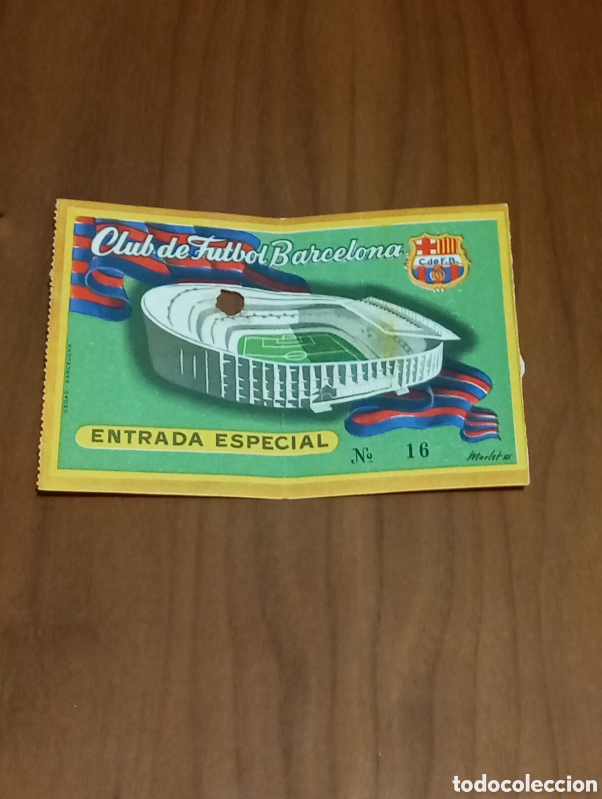 Collezionismo sportivo: ENTRADA FC BARCELONA A&Ntilde;OS 50