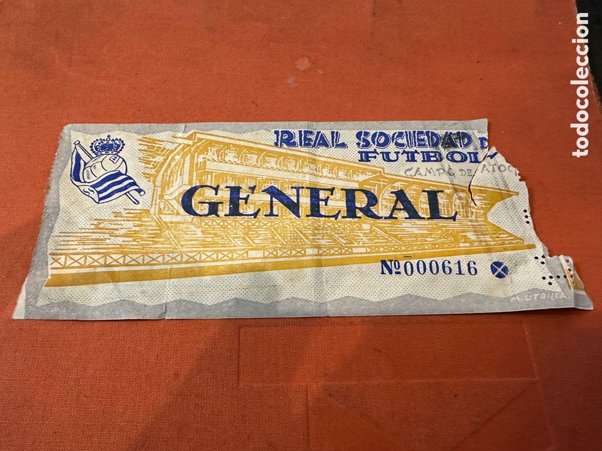 Sports collectibles: ENTRADA FUTBOL ATOCHA REAL SOCIEDAD DE 11 MARZO DE 1951