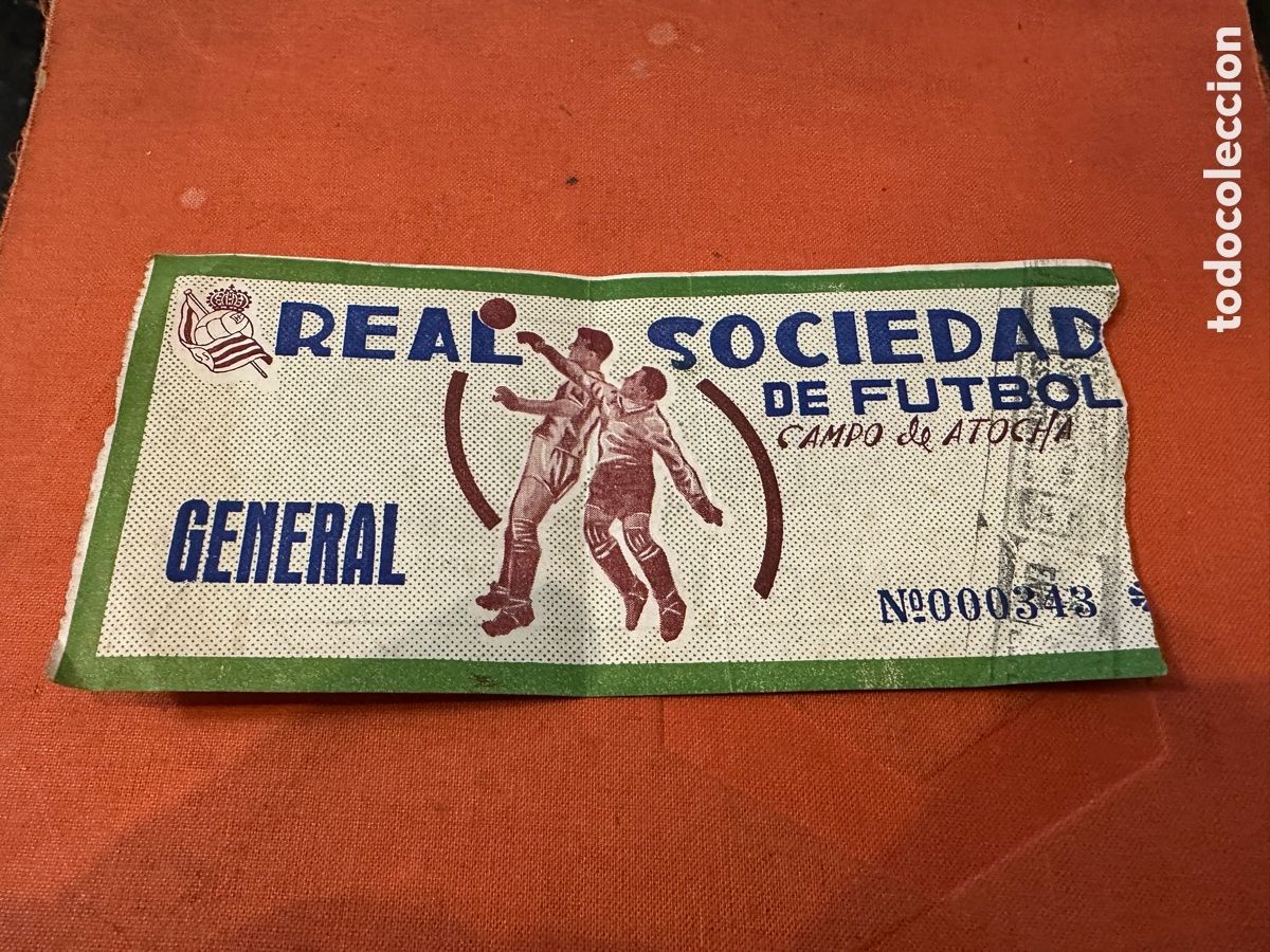 Sports collectibles: ENTRADA FUTBOL ATOCHA REAL SOCIEDAD DE 14 ENERO DE 1951