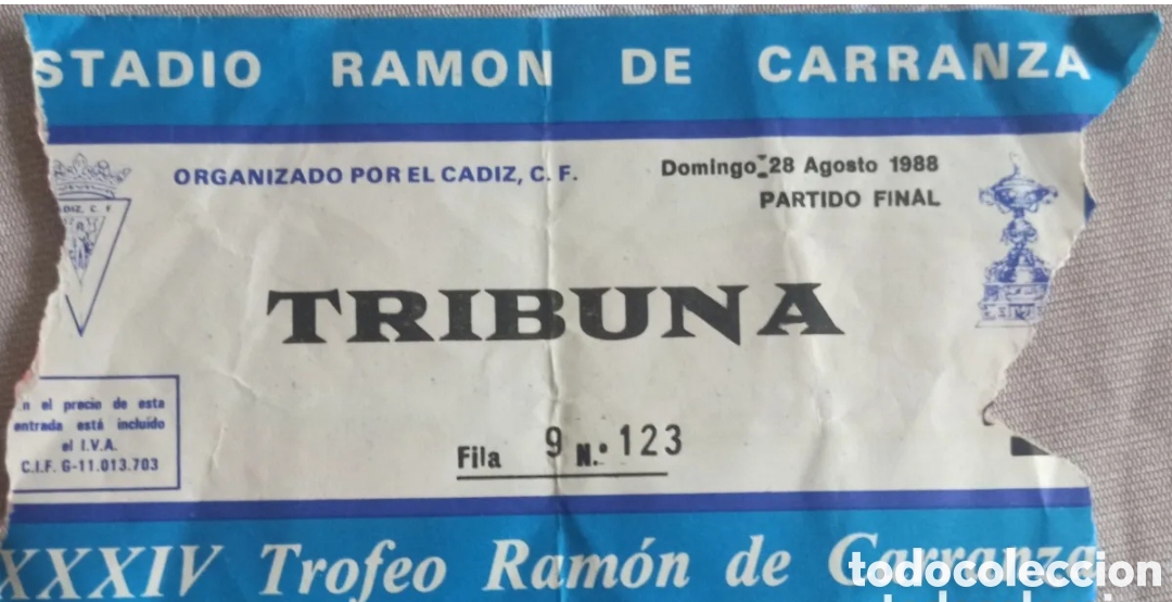 Collezionismo sportivo: Entrada ticket Atl&eacute;tico Madrid Vasco gama 1989 Carranza