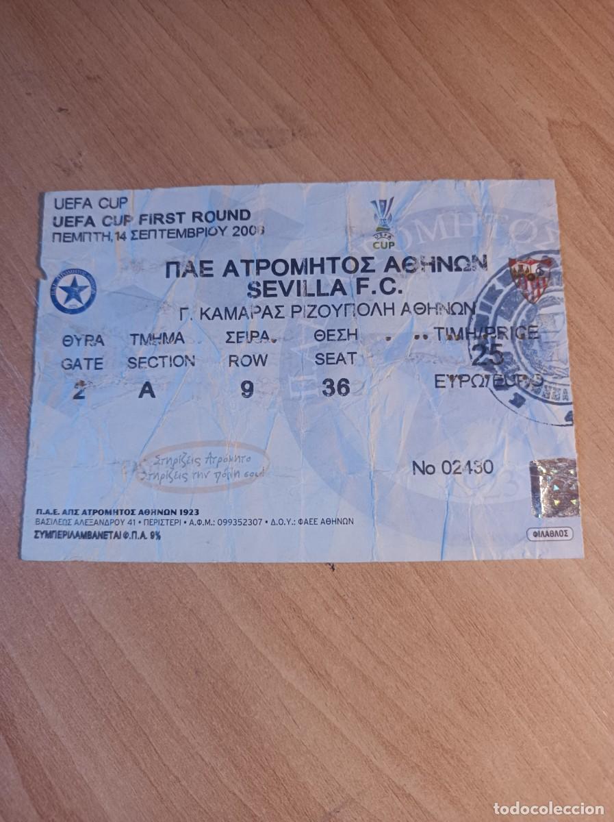 Coleccionismo deportivo: Entrada Atromitos- Sevilla, copa uefa - Foto 1