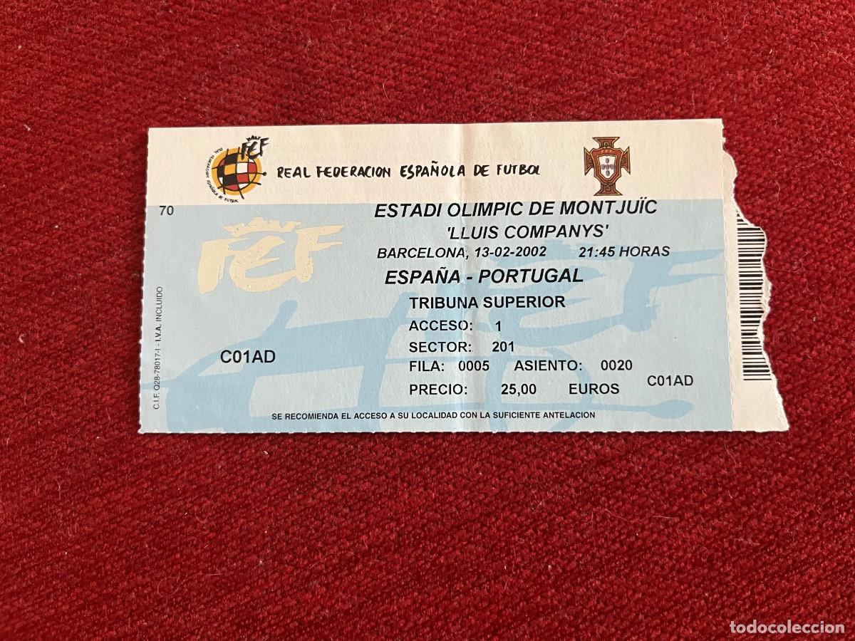 Collectionnisme sportif: R31245 ENTRADA TICKET FUTBOL SELECCION ESPA&Ntilde;A 1-1 PORTUGAL (13-2-2002) DEBUT JOAQUIN