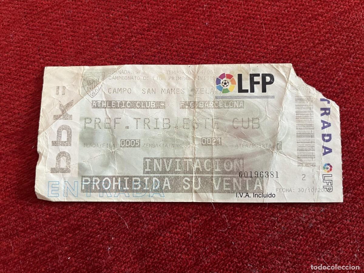 Collectionnisme sportif: R31330 ENTRADA TICKET FUTBOL ATHLETIC BILBAO 1-1 BARCELONA LIGA TEMPORADA 2004 2005