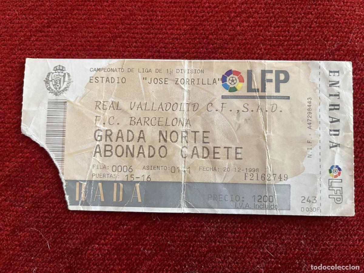 Collectionnisme sportif: R31357 ENTRADA TICKET VALLADOLID 0-1 BARCELONA TEMPORADA 1998 1999 ROOKIE PRIMER GOL XAVI HERNANDEZ