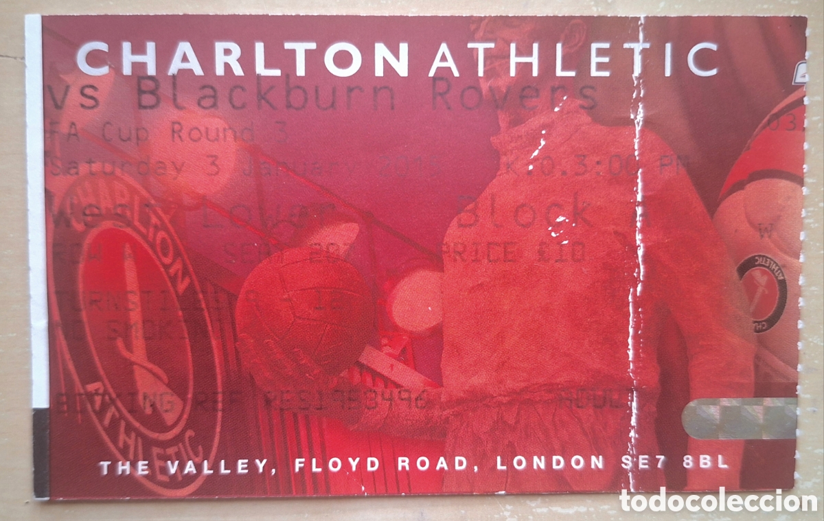 Coleccionismo deportivo: Entrada FA cup Charlton Blackburn 2015 - Foto 1