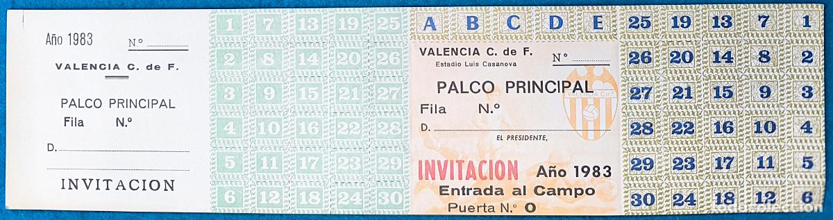 Sports collectibles: RW ENTRADA FUTBOL PASE ANUAL VALENCIA C.F A&Ntilde;O 1983 ESTADIO LUIS CASANOVA PRUEBA DE IMPRENTA EF22