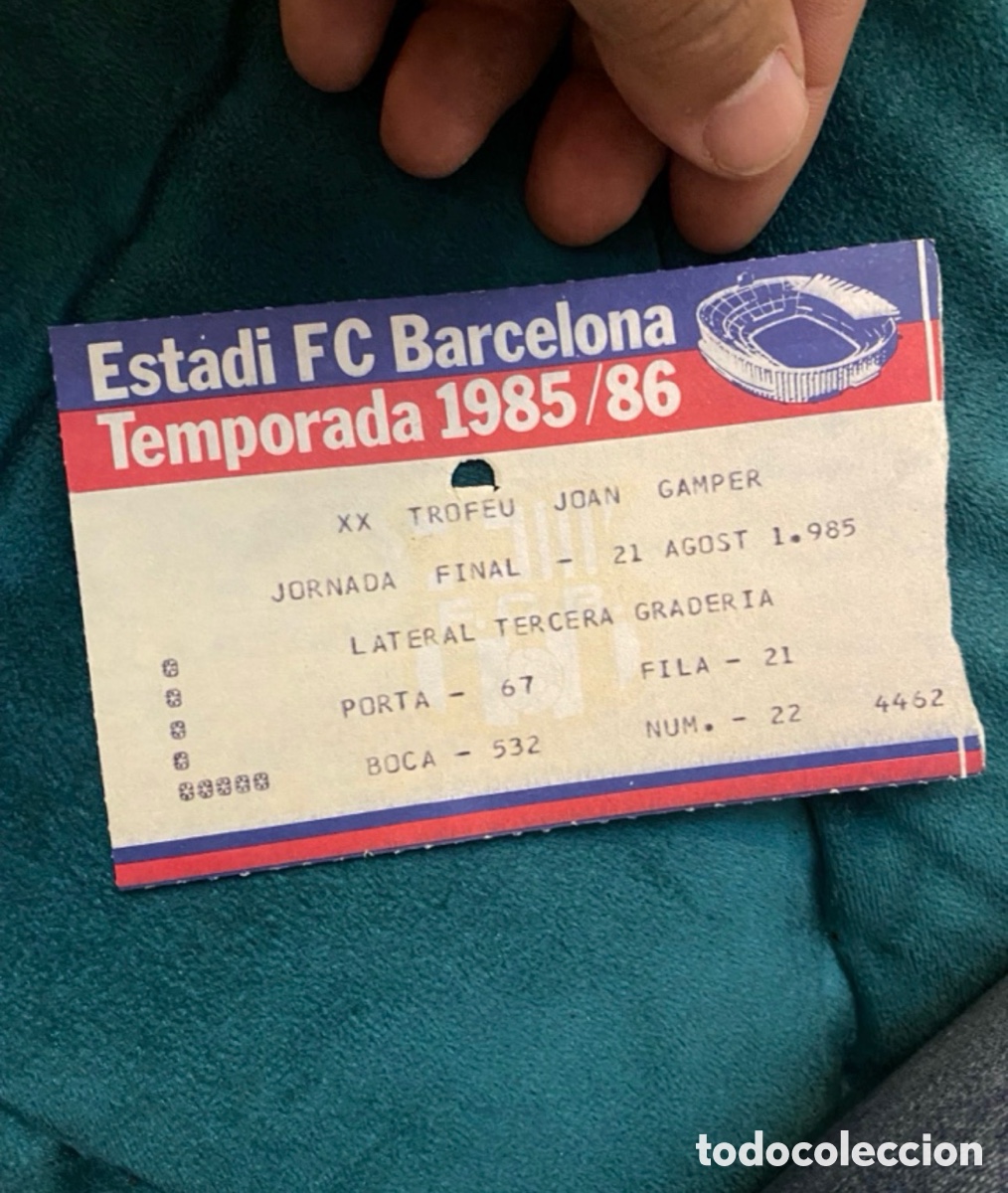 Sammelleidenschaft Sport: Entrada final ESTADIO F.C. BARCELONA - TROFEO JOAN GAMPER - TEMPORADA 85-86.