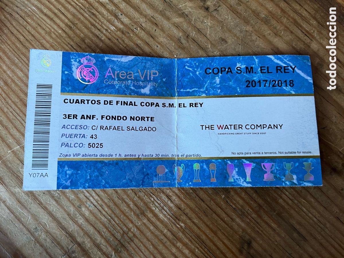 Coleccionismo deportivo: R31433 ENTRADA TICKET VIP REAL MADRID 1-2 LEGANES COPA REY 2017 2018