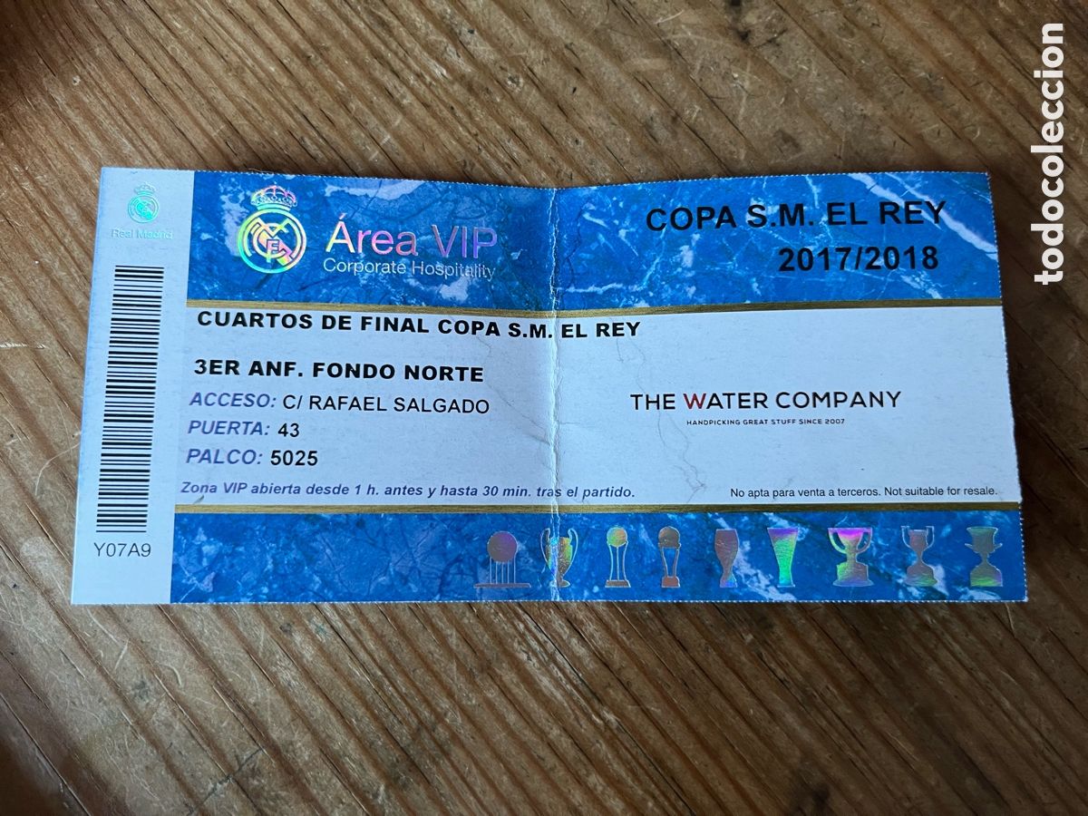Coleccionismo deportivo: R31434 ENTRADA TICKET VIP REAL MADRID 1-2 LEGANES COPA REY 2017 2018