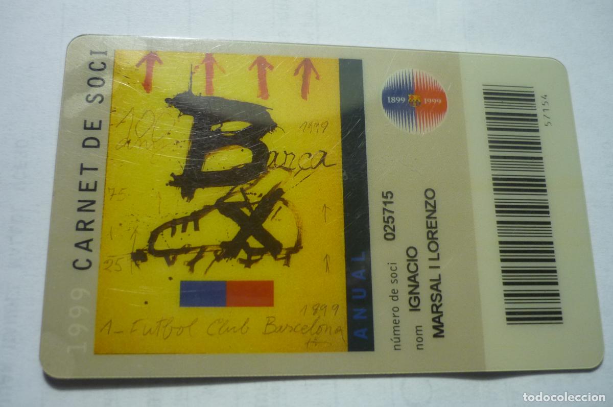 Coleccionismo deportivo: carnet socio plastico futbol c.f.barcelona