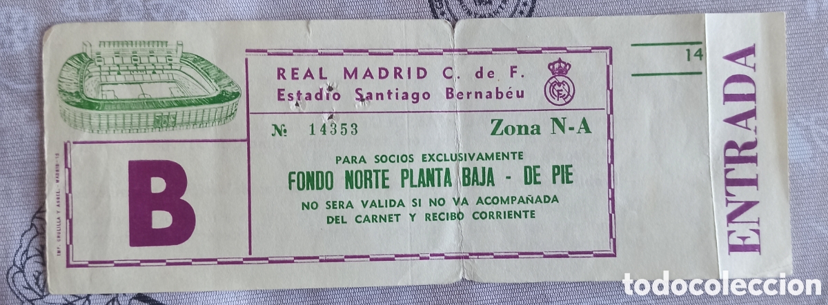 Coleccionismo deportivo: Entrada ticket futbol real madrid carl zeis jena 81-82