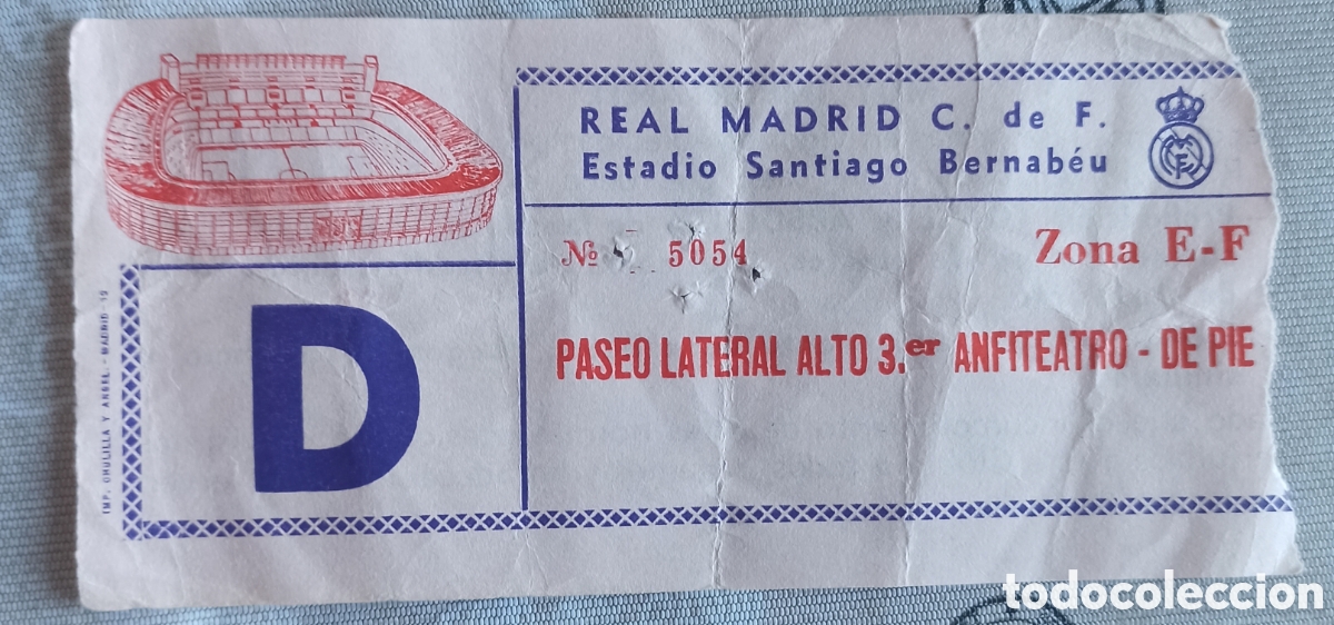 Coleccionismo deportivo: Entrada ticket futbol real madrid kaiserslautern 81-82