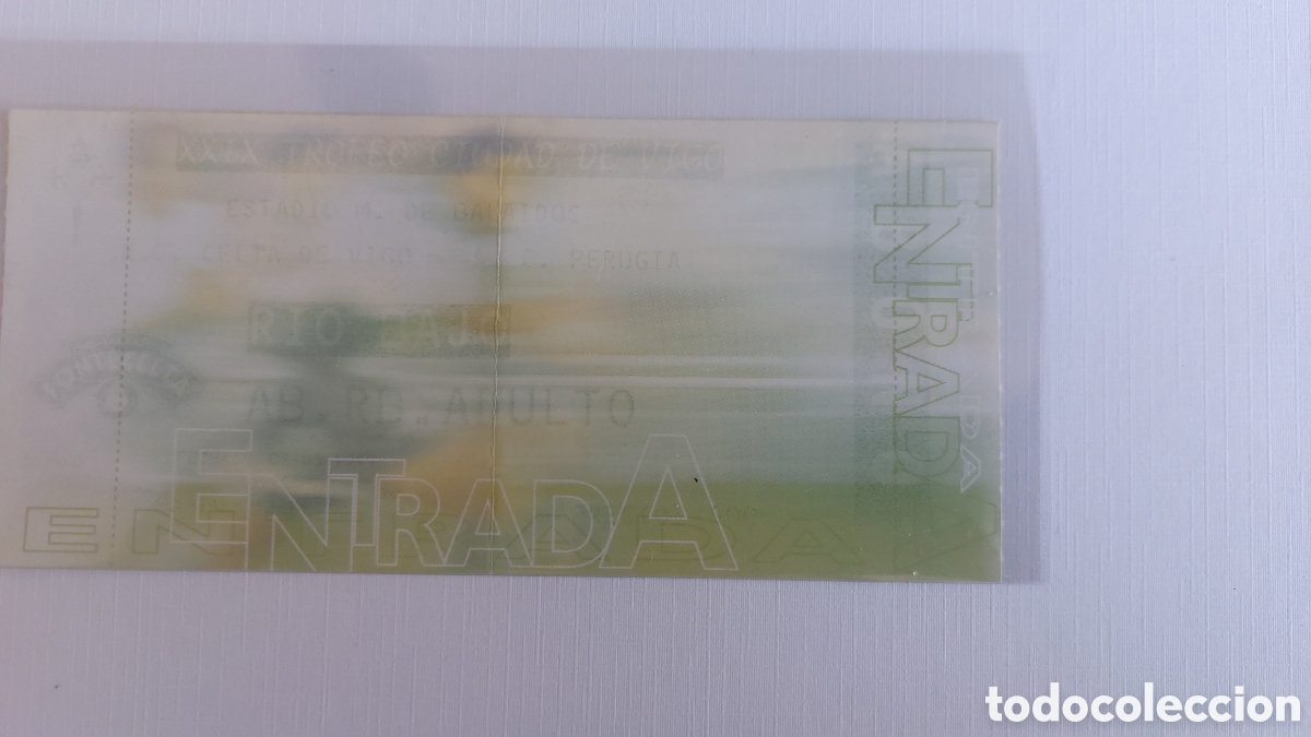 Coleccionismo deportivo: Entrada Ticket Celta de Vigo Perugia 1999 Trofeo Ciudad de Vigo