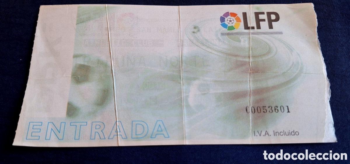 Coleccionismo deportivo: Entrada Athletic Bilbao Barcelona 2001 2002