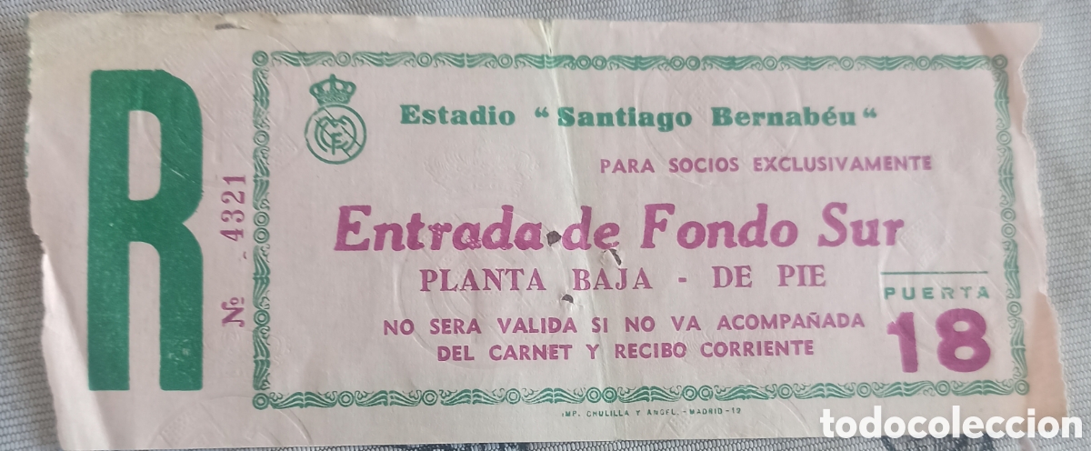 Coleccionismo deportivo: Entrada ticket futbol real Madrid bayern munich 75-76