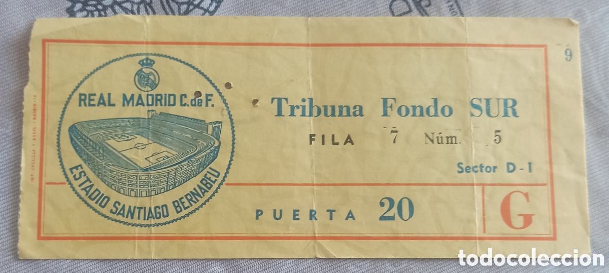 Coleccionismo deportivo: Entrada ticket futbol real Madrid Oporto Portugal 79-80