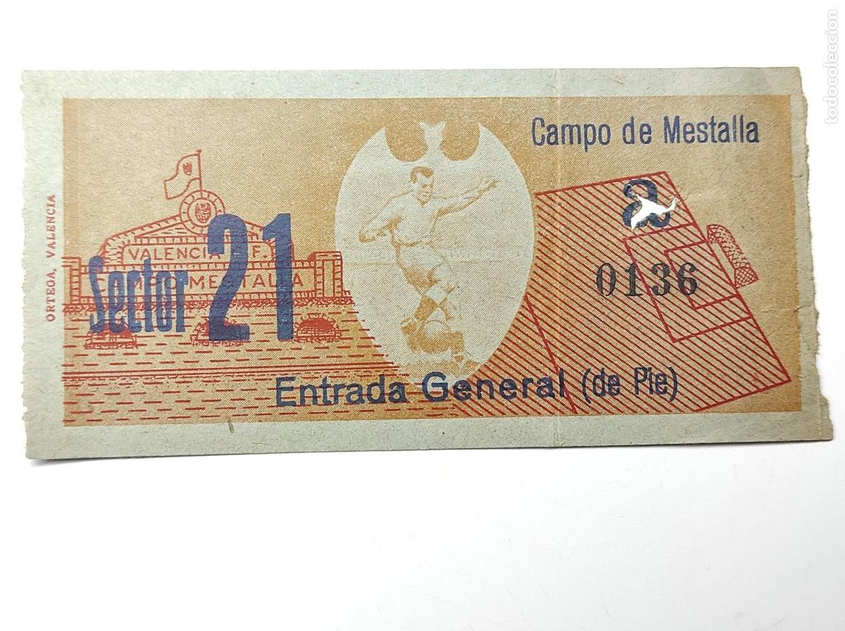 Coleccionismo deportivo: ENTRADA CAMPO DEL MESTALLA 21 DICIEMBRE 1952 - VALENCIA C. F. 3 - BARCELONA 2