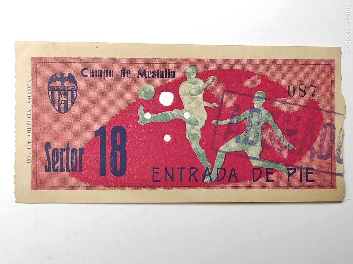 Coleccionismo deportivo: ENTRADA CAMPO DEL MESTALLA 20 JUNIO 1953 - VALENCIA C. F. 4 - TORINO F. C. 1