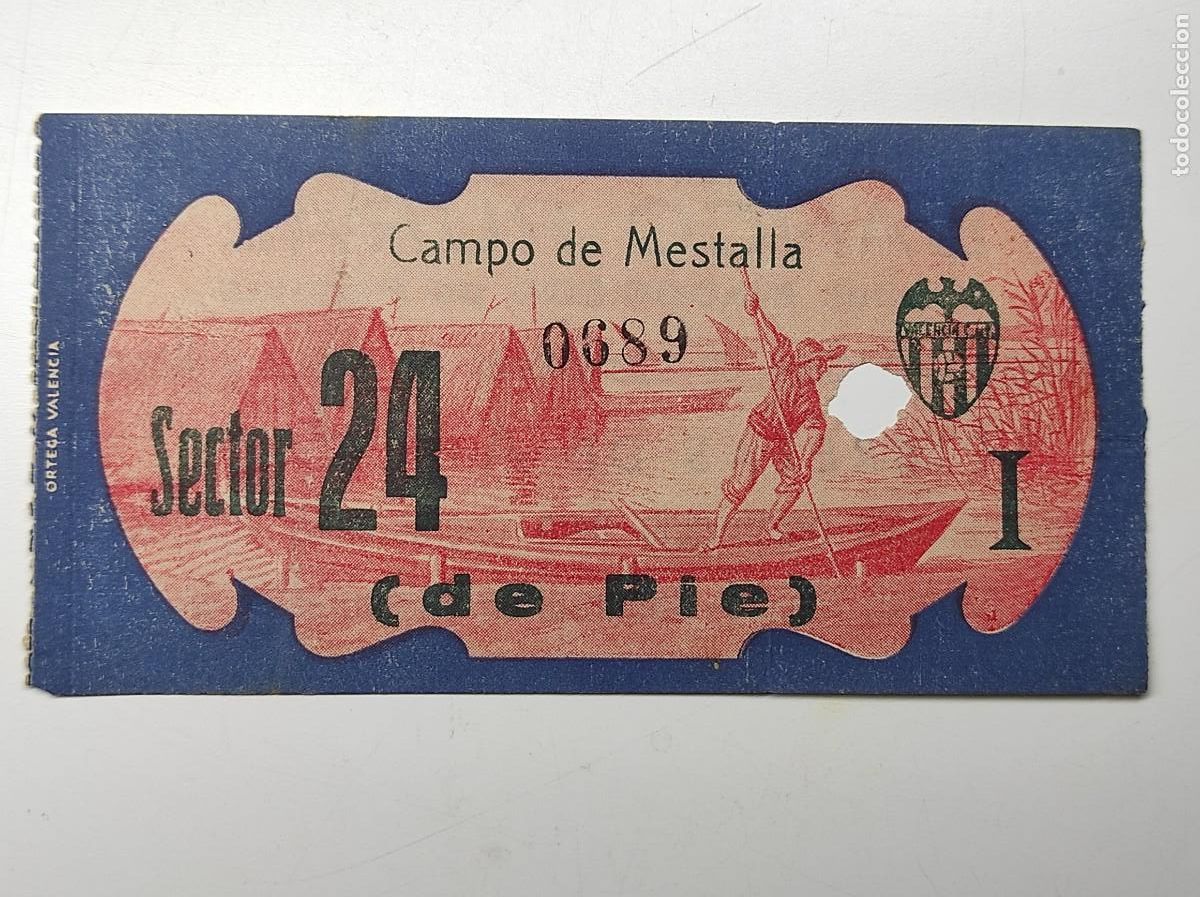 Coleccionismo deportivo: ENTRADA CAMPO DEL MESTALLA 6 ENERO 1952 - VALENCIA C. F. 4 - REAL SOCIEDAD 0