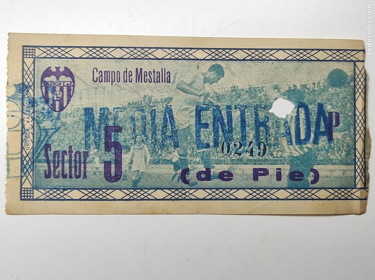 Coleccionismo deportivo: ENTRADA CAMPO DEL MESTALLA 15 JUNIO 1952 LEVANTE U. D. 1 - ALCIRA 2 HOMENAJE AL VALENCIA