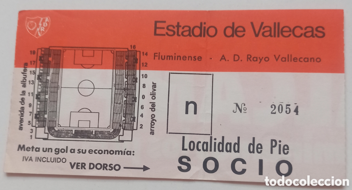 Coleccionismo deportivo: Entrada ticket futbol Rayo Vallecano Fluminense brazil 1986