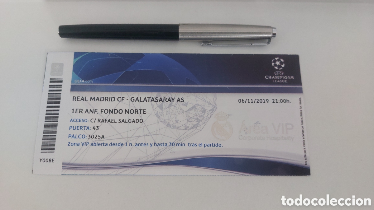 Collectionnisme sportif: Entrada Ticket Real Madrid 6 Galatasaray 0 Champions Hat trick Rodrygo doblete Benzema 2019 2020