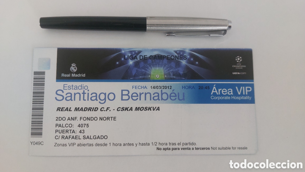Coleccionismo deportivo: Entrada Ticket Real Madrid 4 CSKA Mosc&uacute; Moskva 1 Champions Doblete Cristiano Ronaldo 2011 2012 Vip