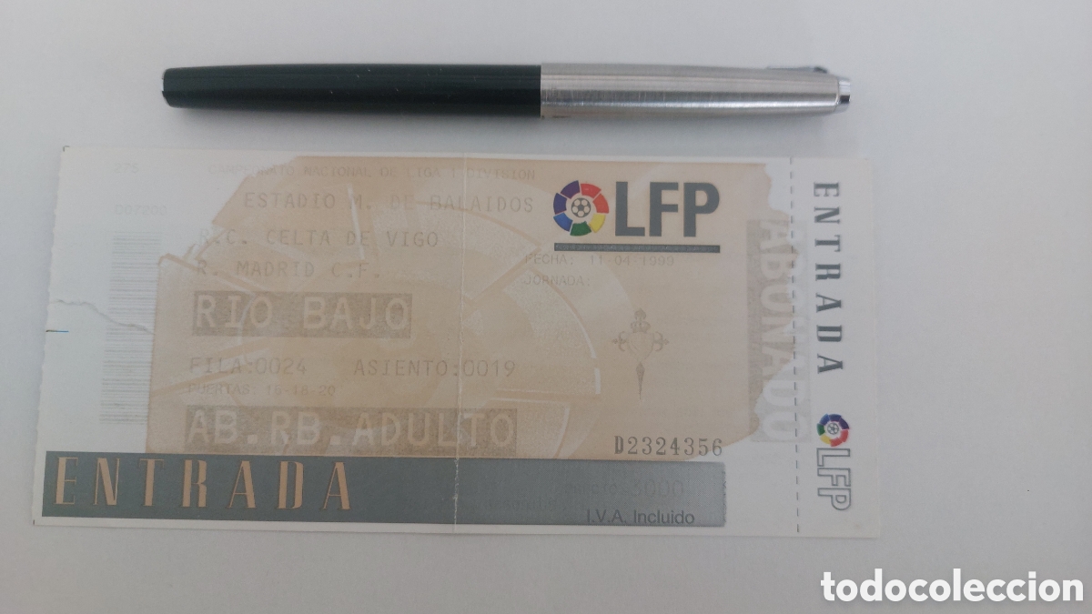 Collectionnisme sportif: Entrada Celta de vigo 5 Real Madrid 1. 1998 1999 . Hat trick Penev