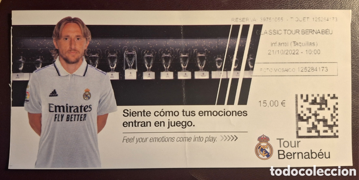 Coleccionismo deportivo: Entrada tour Bernab&eacute;u Modric