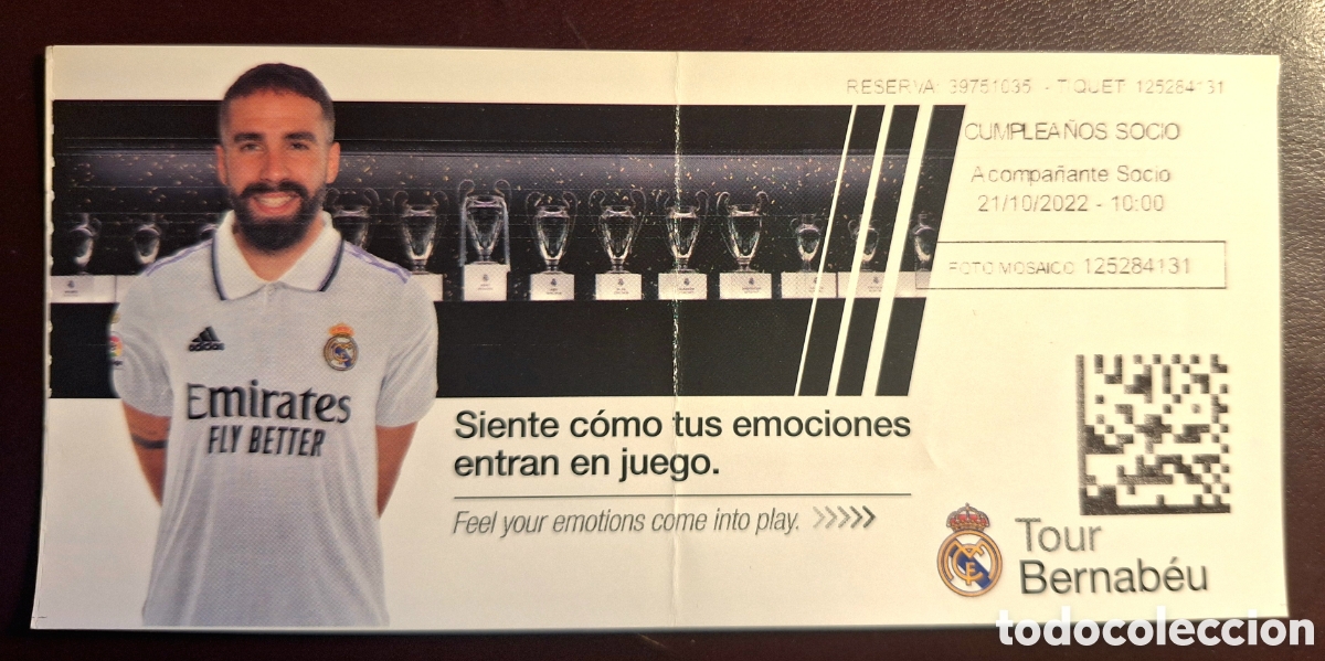 Coleccionismo deportivo: entrada tour Bernab&eacute;u Carvajal