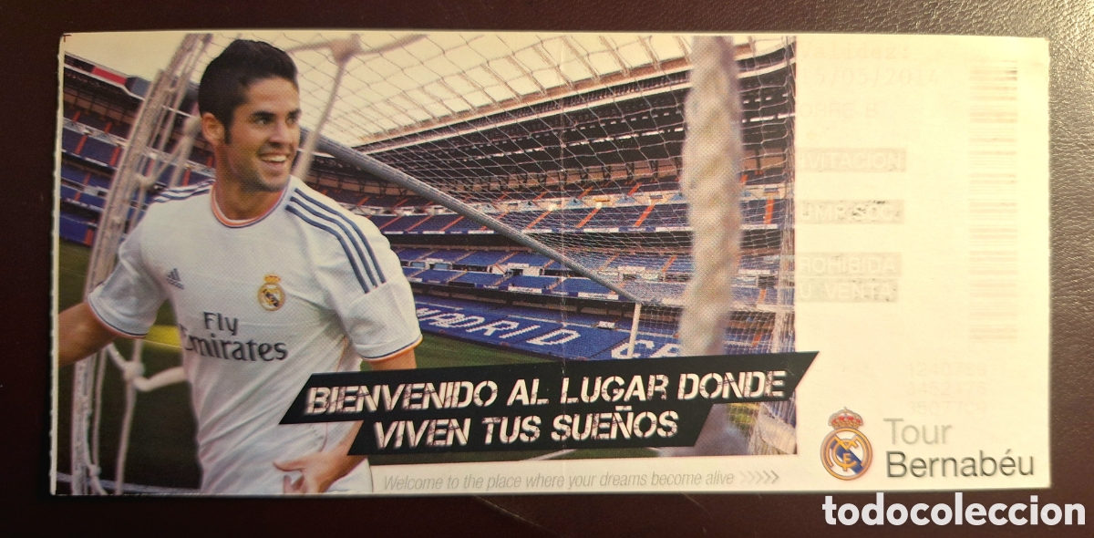 Coleccionismo deportivo: Entrada tour Bernab&eacute;u Isco
