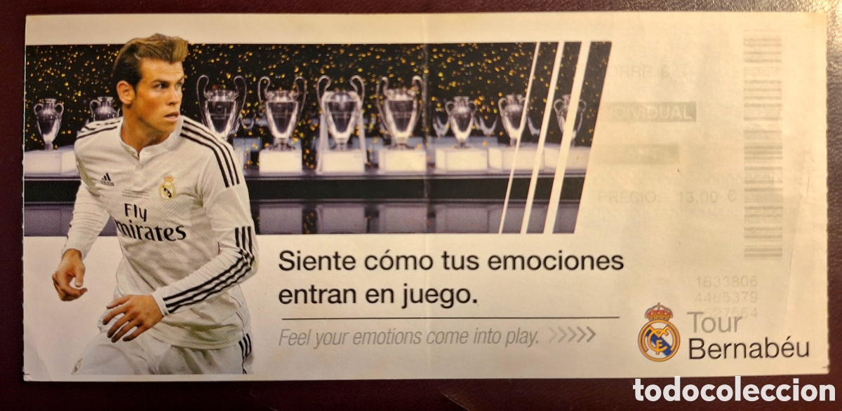 Coleccionismo deportivo: Entrada tour Bernab&eacute;u Bale