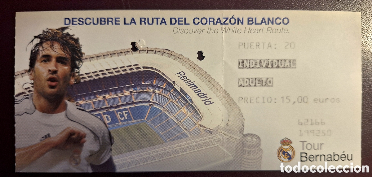 Coleccionismo deportivo: Entrada tour Bernab&eacute;u Ra&uacute;l