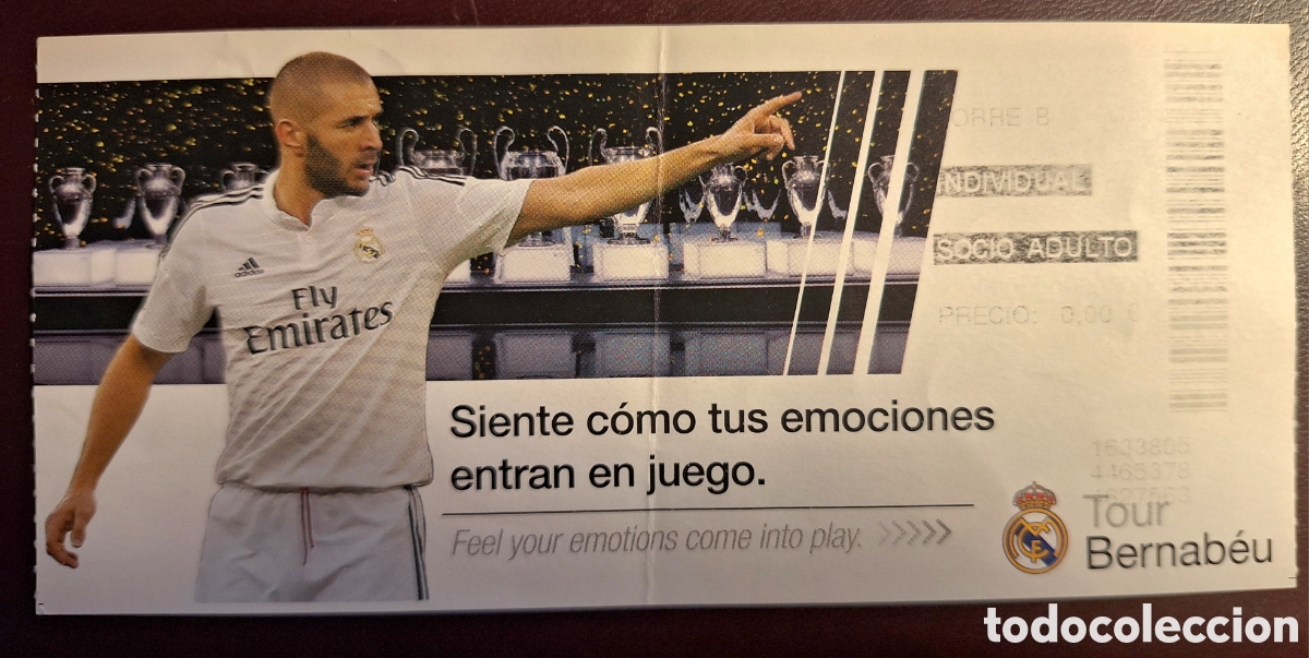 Coleccionismo deportivo: Entrada tour Bernab&eacute;u Benzema