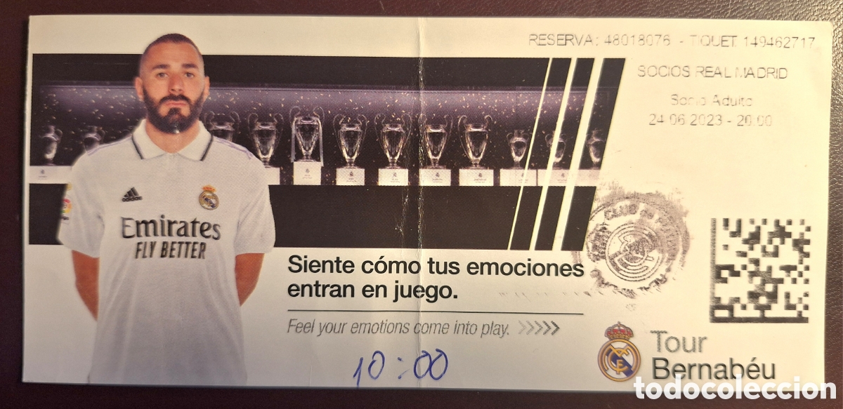 Coleccionismo deportivo: Entrada tour Bernab&eacute;u Benzema 2
