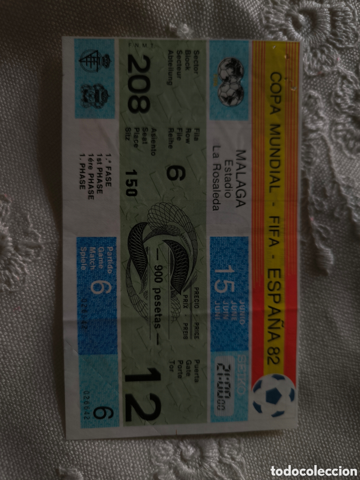 Coleccionismo deportivo: Entradas de futbol mundial 82