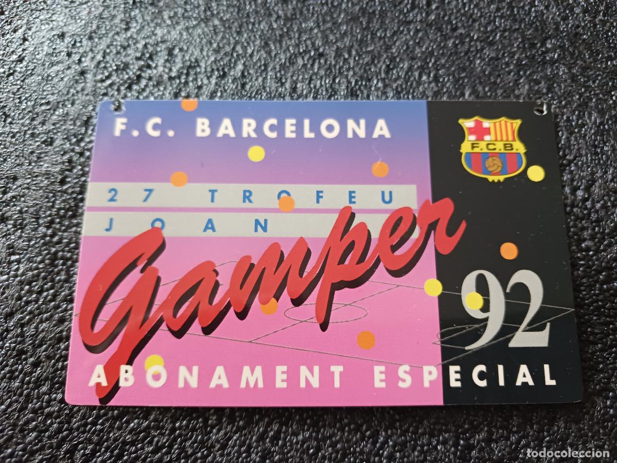 Coleccionismo deportivo: abonament especial del trofeu joan gamper, fenneyord 0 F.C. Barcelona 2 1992