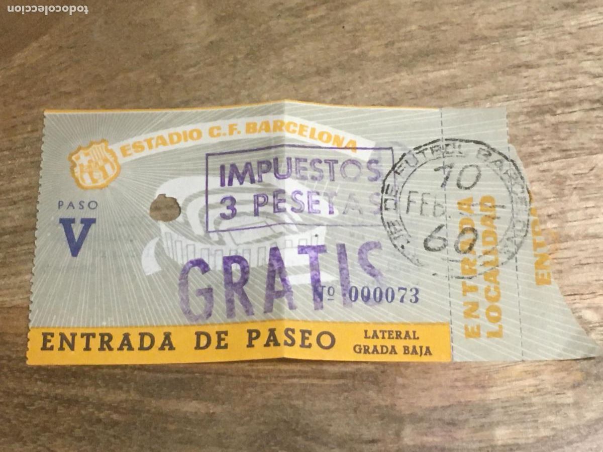 Coleccionismo deportivo: futbol club barcelona entrada 10 febrero 1960 partido VS Wolverhampton Wanderers copa de europa