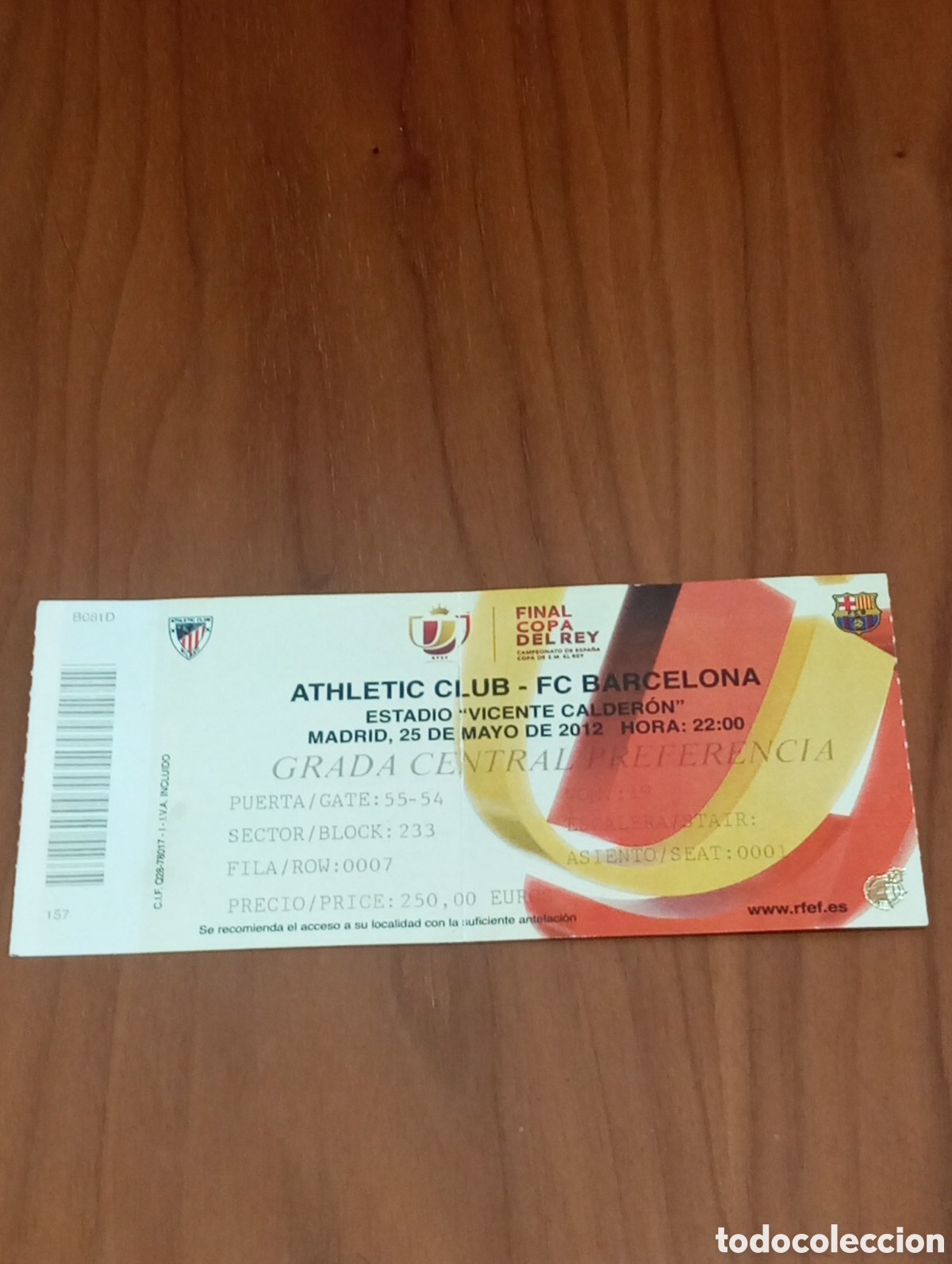 Coleccionismo deportivo: 2012 ENTRADA FINAL COPA DEL REY LIONEL MESSI 73 GOLES EN 1 TEMPORADA RECORD FC BARCELONA ATH BILBAO