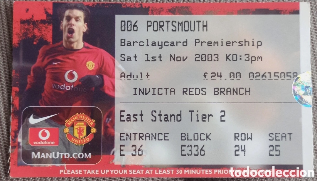 Coleccionismo deportivo: Entrada ticket futbol Manchester United 1 gol goal Cristiano Ronaldo