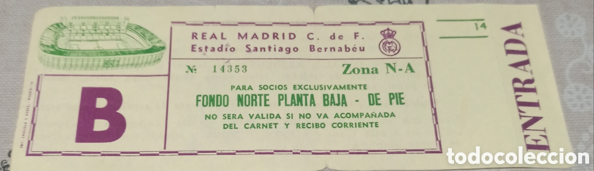 Coleccionismo deportivo: Entrada ticket futbol real Madrid carl zeis jena 81-82 europa