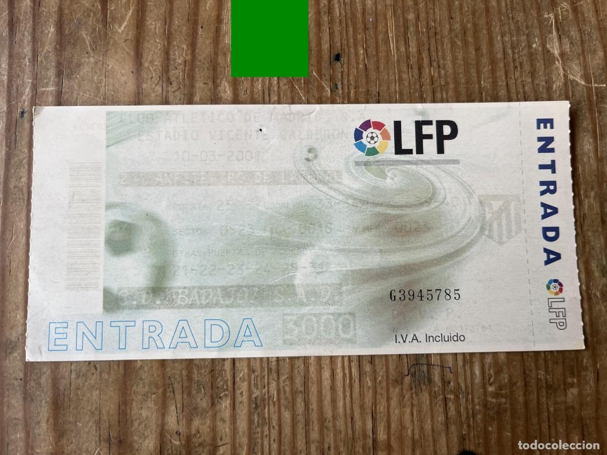 Coleccionismo deportivo: R31458 ENTRADA TICKET FUTBOL ATLETICO MADRID 2-0 BADAJOZ LIGA TEMPORADA 2000 2001