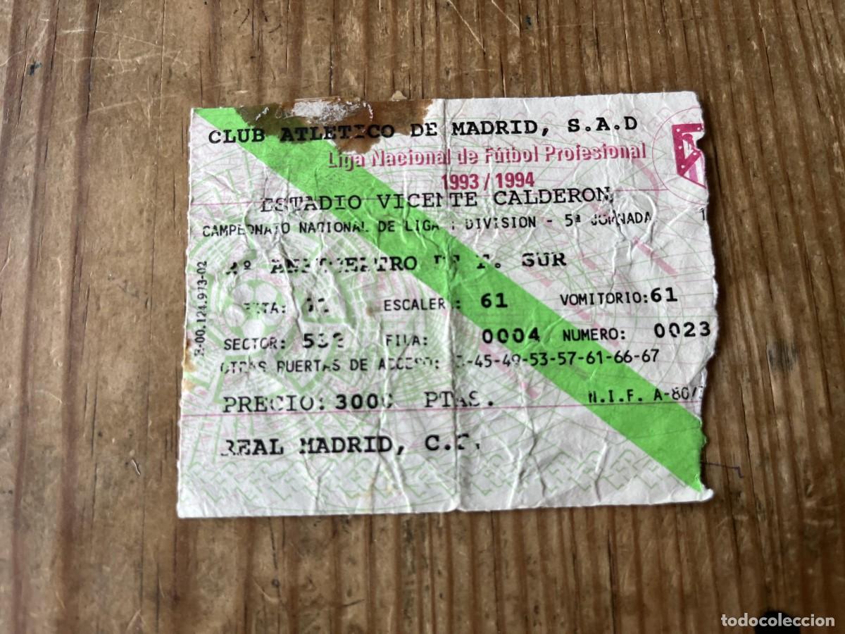 Coleccionismo deportivo: R31467 ENTRADA TICKET FUTBOL ATLETICO MADRID 0-0 REAL MADRID LIGA TEMPORADA 1993 1994