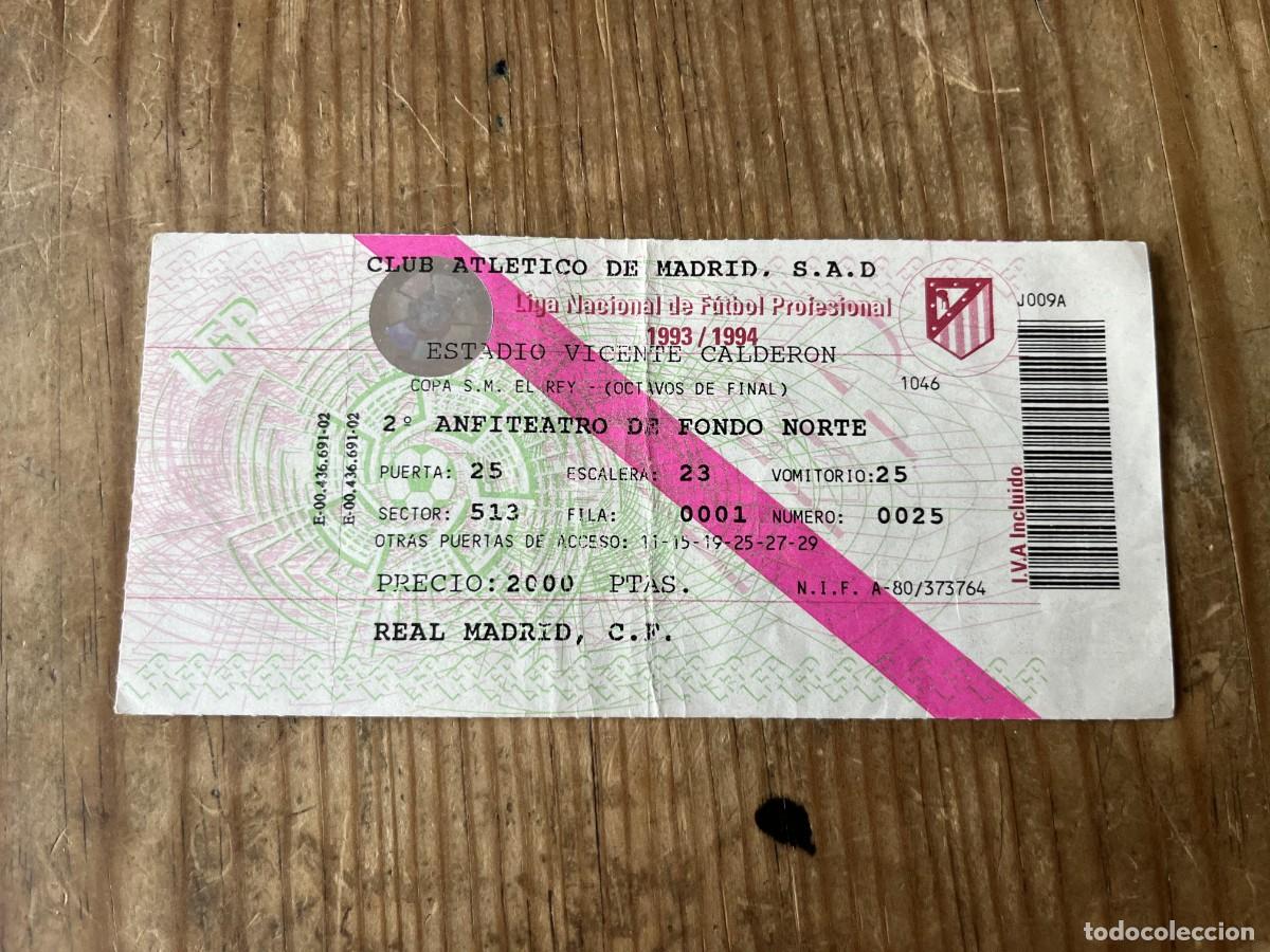 Coleccionismo deportivo: R31473 ENTRADA TICKET ATLETICO MADRID 0-0 REAL MADRID LIGA TEMPORADA 1993 1994