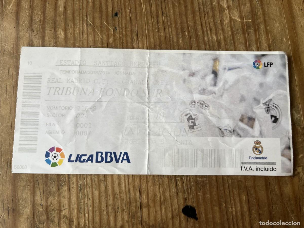 Coleccionismo deportivo: R31477 ENTRADA TICKET FUTBOL REAL MADRID 2-0 GRANADA LIGA TEMPORADA 2013 2014 CRISTIANO RONALDO