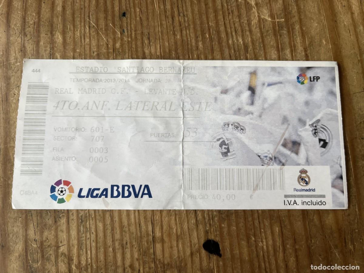 Coleccionismo deportivo: R31478 ENTRADA TICKET FUTBOL REAL MADRID 3-0 LEVANTE LIGA TEMPORADA 2013 2014 CRISTIANO RONALDO